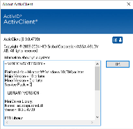 ActivClient About window with system information.